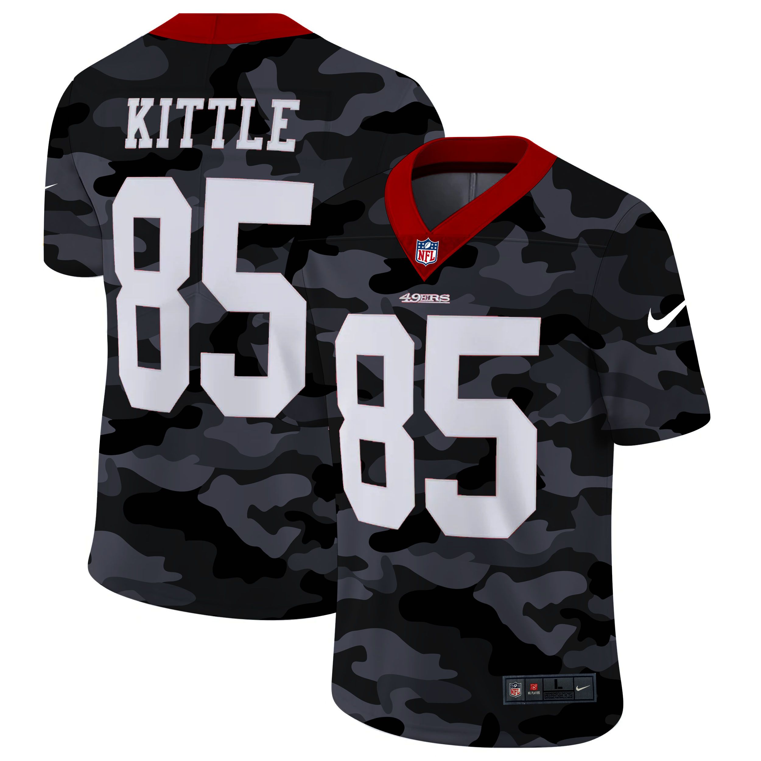Men San Francisco 49ers #85 Kittle 2020 Nike Camo Salute to Service Limited NFL Jerseys->san francisco 49ers->NFL Jersey